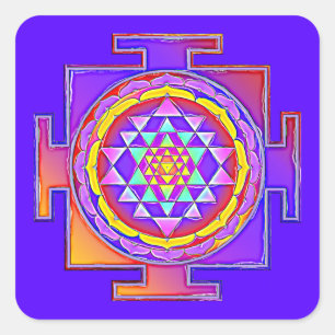 Sticker Carré Sri Yantra - Symbole hindouiste Design 1