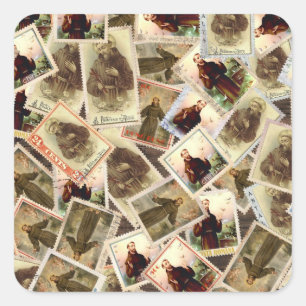 Sticker Carré St Francis des timbres-poste d'Assisi