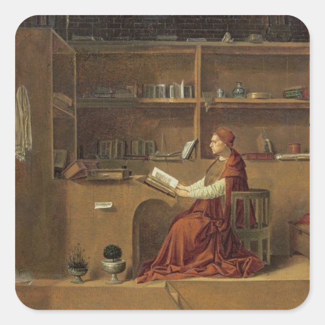 Sticker Carré St. Jérôme dans son étude, c.1475 2 (Devant)