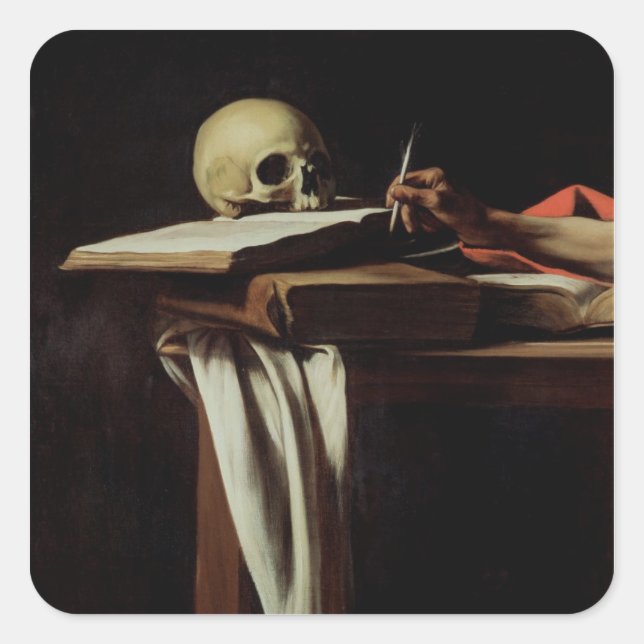 Sticker Carré St. Jerome Writing, c.1604 (détail de 64911) (Devant)