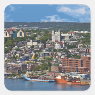 Sticker Carré St. John's, Terre-Neuve, Canada, le littoral