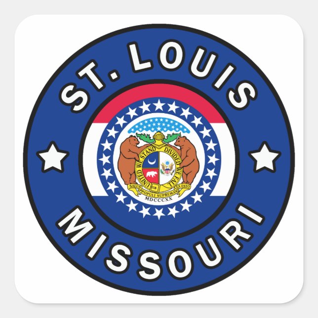Sticker Carré St. Louis Missouri (Devant)