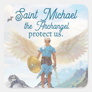 Sticker Carré St. Michael l'archange Protégez-nous