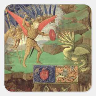 Sticker Carré St. Michael Slay le dragon