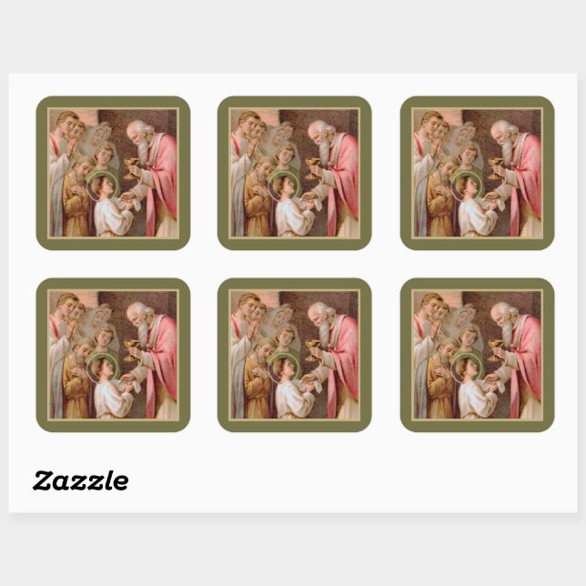 Sticker Carré St. Tarcisius recevant l'Eucharistie (BL 02) (Feuille)