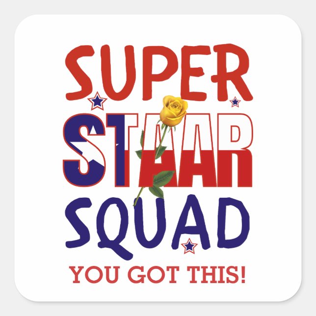 Sticker Carré Stade Texas Test Day Teacher Motivational (Devant)
