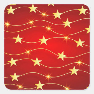 Sticker Carré Star Adored Ruby Motif rouge