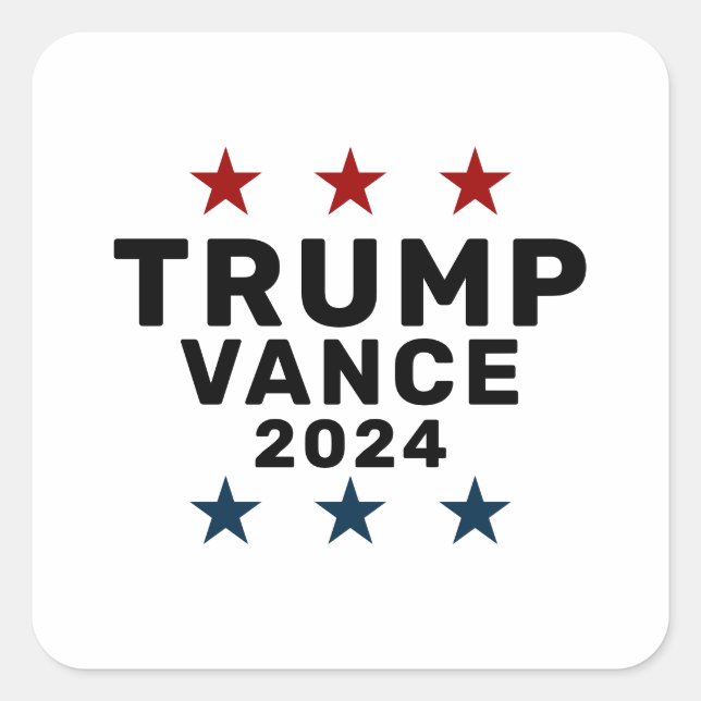 Sticker Carré Star classique de Trump Vance 2024 (Devant)