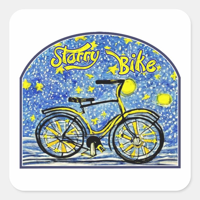 Sticker Carré Starry Bike (Devant)