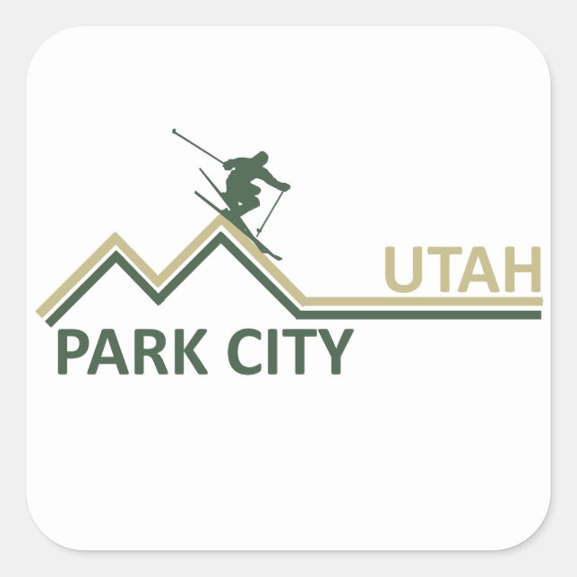 Sticker Carré Station de ski Park city Utah (Devant)