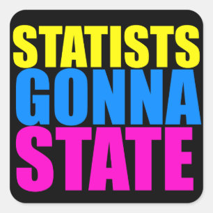 Sticker Carré Statists allant énoncer l'autocollant