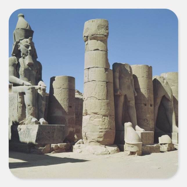 Sticker Carré Statue assise de Ramesses II (Devant)