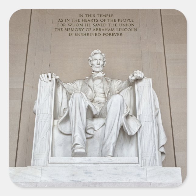 Sticker Carré Statue d'Abraham Lincoln (Devant)