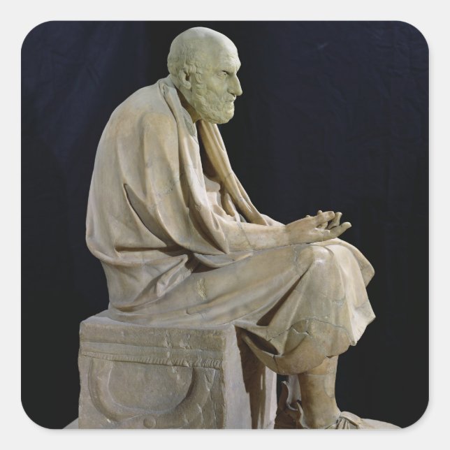 Sticker Carré Statue de Chrysippus le philosophe grec (Devant)