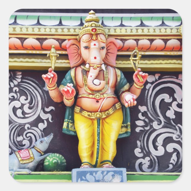 Sticker Carré Statue de Dieu Ganesha (Devant)