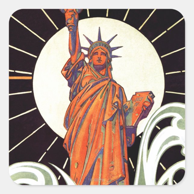 Sticker Carré Statue de la Liberté (Devant)