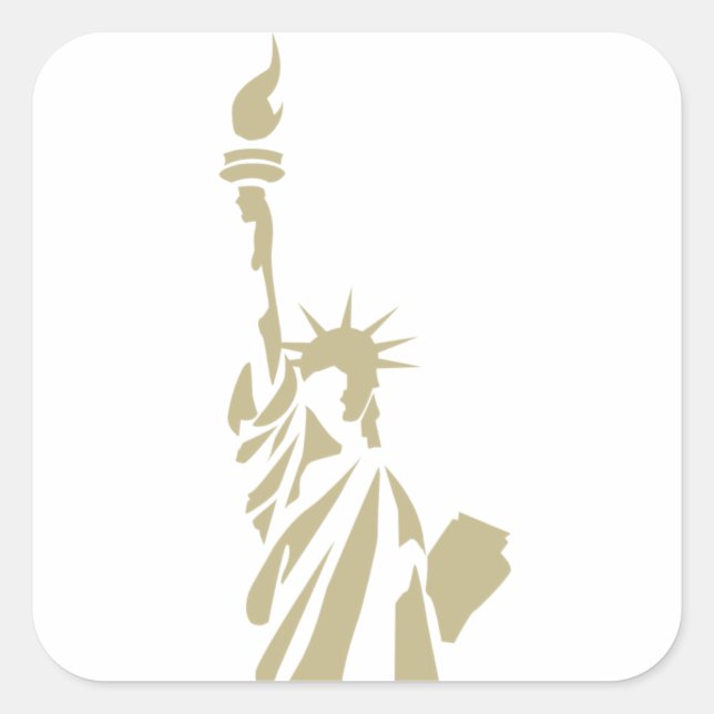 Sticker Carré Statue de la Liberté - Nouveau Colosse Poème Patri (Devant)