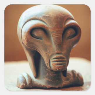 Sticker Carré Statue de l'Alien antique