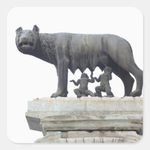 Sticker Carré Statue de loup de Capitoline (nourrisson de
