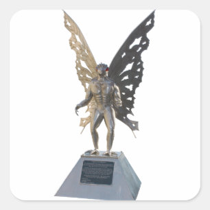 Sticker Carré Statue de Mothman from Point Pleasant Virginie-Occ