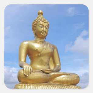 Sticker Carré Statue du Bouddha d'or