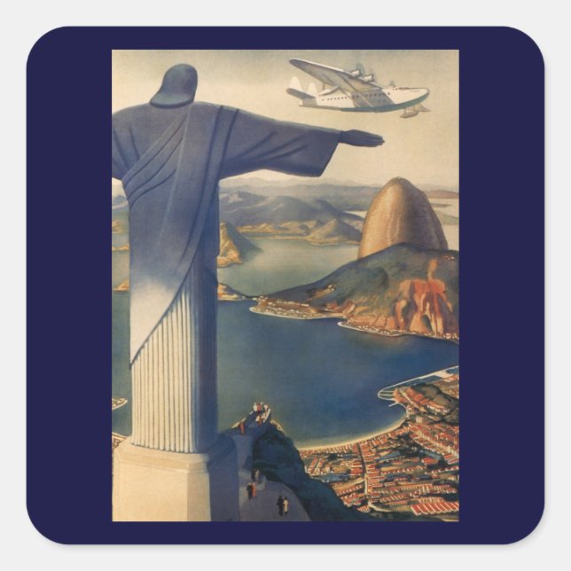 Sticker Carré Statue du Christ Rédempteur, Rio De Janeiro, Brési (Devant)