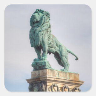 Sticker Carré Statue du lion bronze