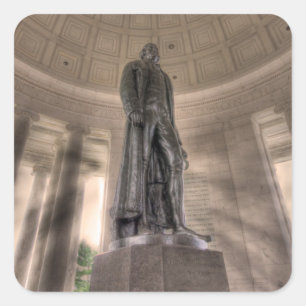 Sticker Carré Statue en bronze du mémorial Thomas Jefferson