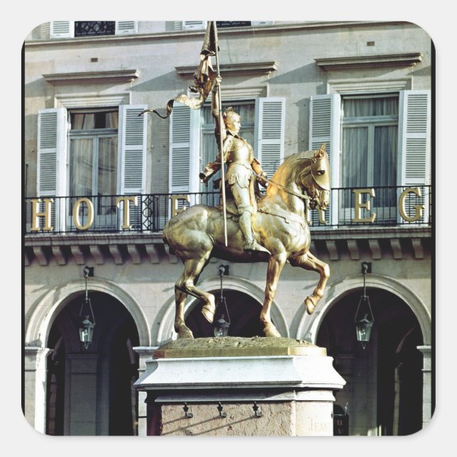 Sticker Carré Statue équestre de Jeanne d'Arc (Devant)