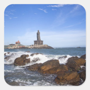 Sticker Carré Statue   Tamil Nadu, Inde de Thiruvalluvar de