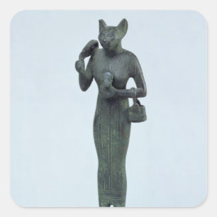 Sticker Carré Statuette de la déesse Bastet