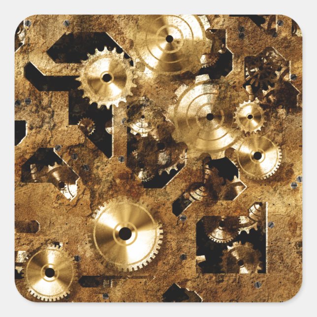 Sticker Carré Steampunk (Devant)