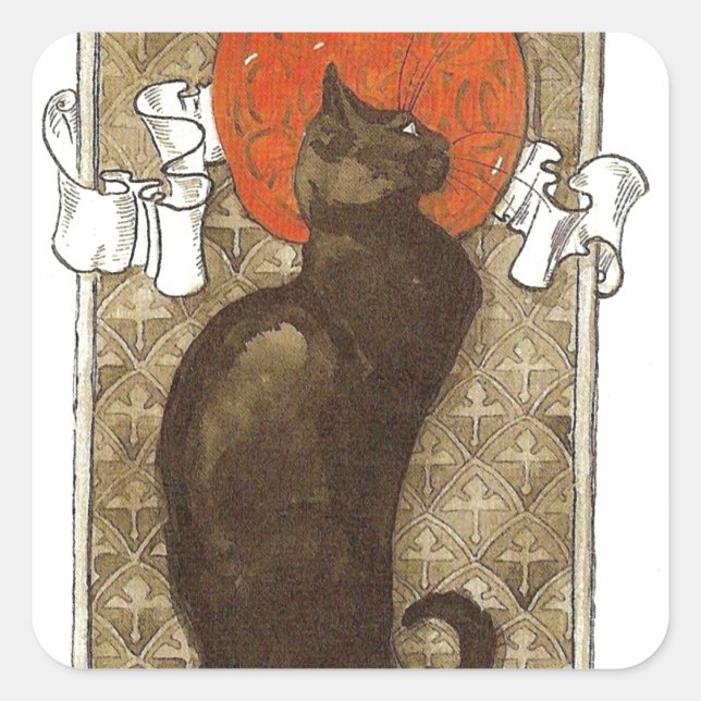 Sticker Carré Steinlein's Cat - Art Nouveau (Devant)