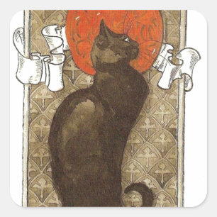 Sticker Carré Steinlein's Cat - Art Nouveau