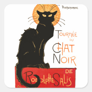 Sticker Carré Steinlen Chat Noir Classique Art Français