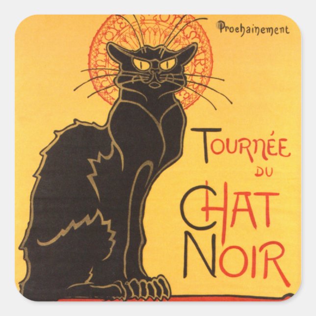 Sticker Carré Steinlen : Conversation Noir (Devant)