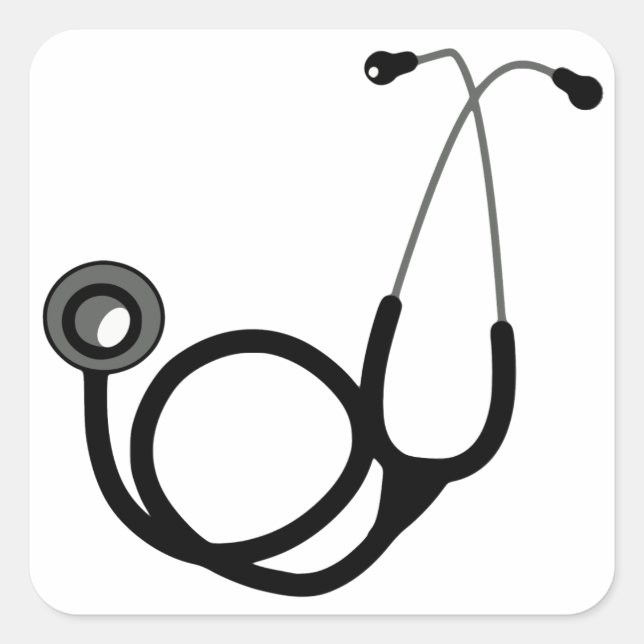 Sticker Carré Stethoscope (Devant)