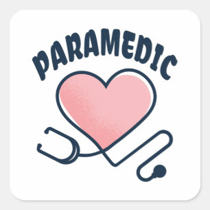 Sticker Carré Stethoscope paramétrique avec coeur