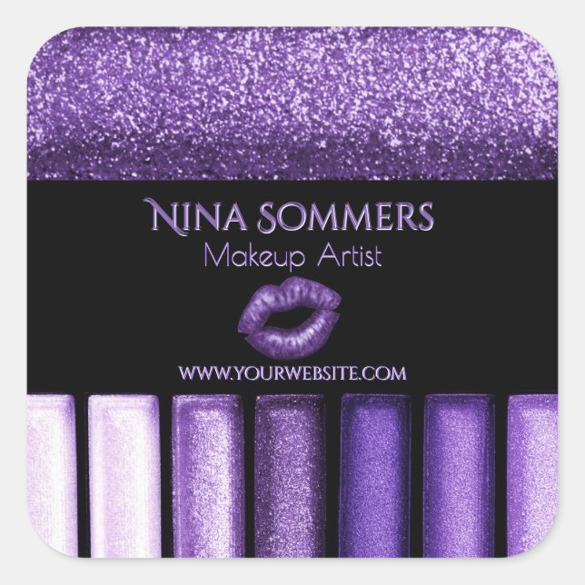 Sticker Carré Stick de maquillage de violet de glam (Devant)