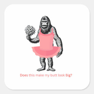 Sticker Carré Stickers, humoristique, blonde, gros pied, drôle,