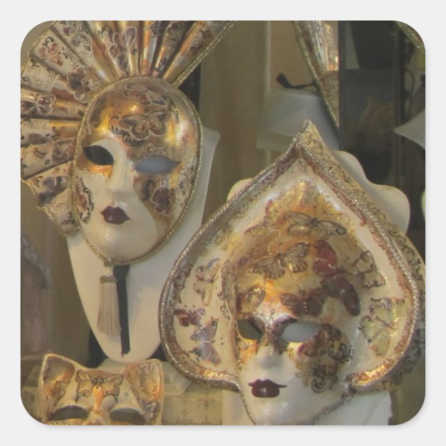 Sticker Carré Stickers—Masques vénitiens (Devant)