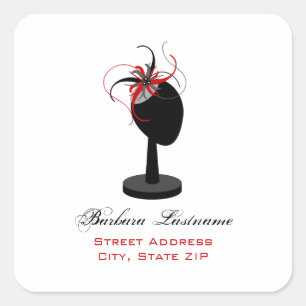 Sticker Carré Sticleur d'adresse du casquette Stand & Red & Blac