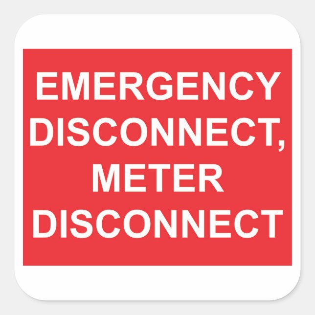 Sticker Carré Sticleur de déconnexion du compteur d'urgence (Devant)