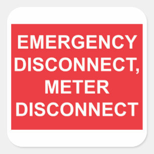 Sticker Carré Sticleur de déconnexion du compteur d'urgence
