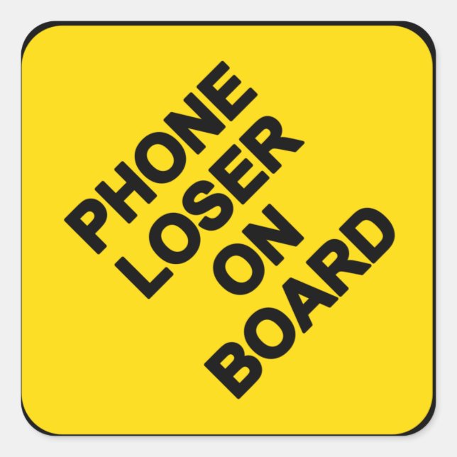 Sticker Carré Sticleur de téléphone à bord (Devant)