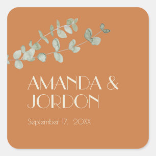 Sticker Carré Sticule Mariage Eucalyptus Deco en terre cuite