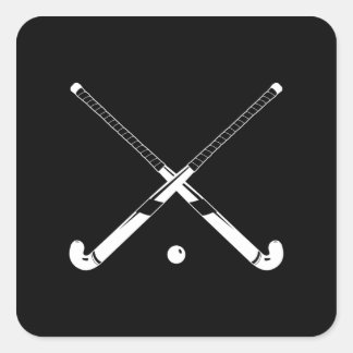 Sticker Carré Sticule Silhouette de hockey sur gazon noir