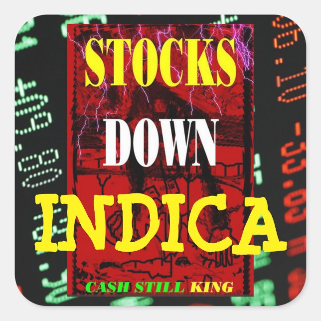 STICKER CARRÉ STOCK DESCENDRE L'INDE (Devant)