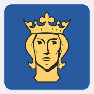 Sticker Carré Stockholm city flag Sweden symbol