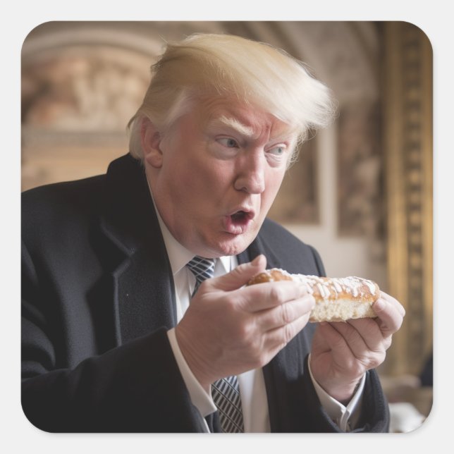 Sticker Carré Stollen Pain Trump Plaisanter (Devant)